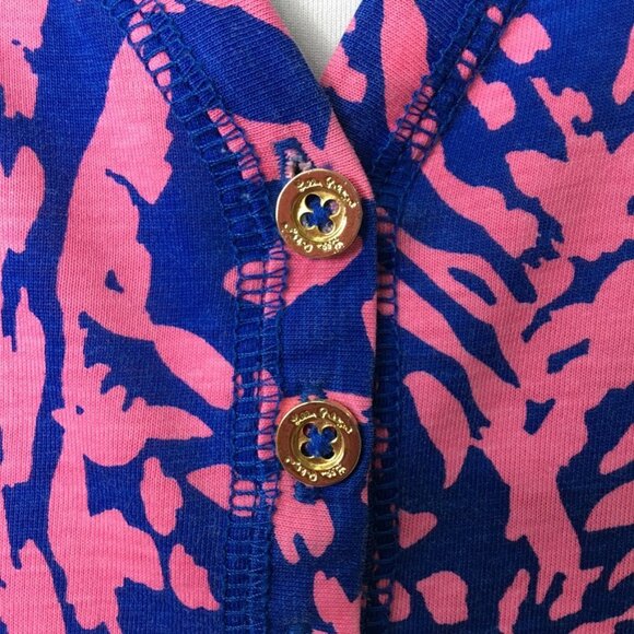 Lilly Pulitzer Women's Pink Blue Long Sleeve Pima Cotton Shift Dress Size Medium - Picture 4 of 15